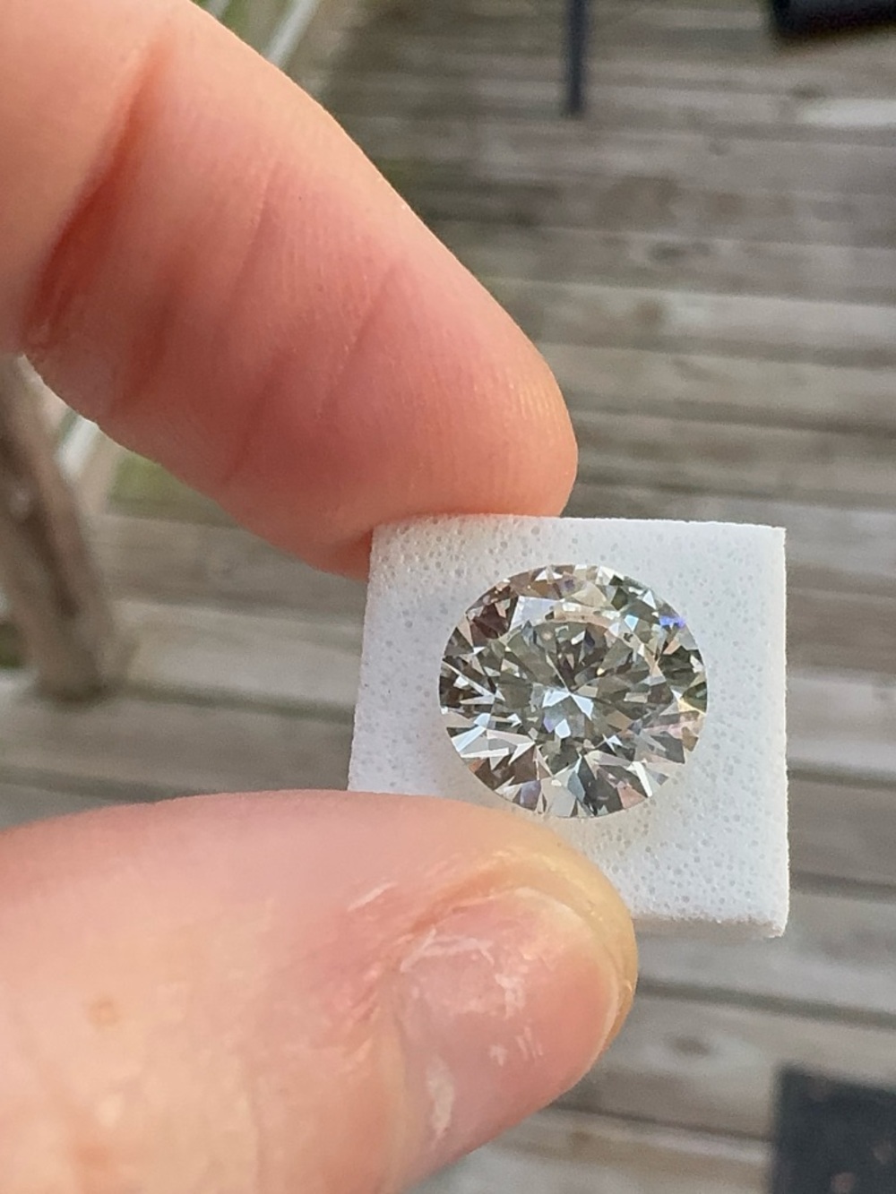 4.14ct Round Lab Grown Diamond F IGO Certified Ideal Cut Ex/Ex Type IIA 10.4mm